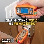 Klein® RT250 GFCI Receptacle Tester With LCD, 135 VAC, CAT II 135 V