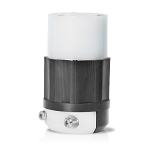 Leviton® 2433 3-Phase Grounding Cable Mount Locking Connector, 480 VAC, 20 A, 3 Poles, 4 Wires, Black/White