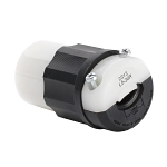 Leviton® 2313 1-Phase Grounding Cable Mount Locking Connector, 125 V AC, 20 A, 2 Poles, 3 Wires, Black/White