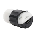 Leviton® 2433 3-Phase Grounding Cable Mount Locking Connector, 480 VAC, 20 A, 3 Poles, 4 Wires, Black/White
