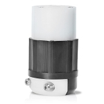 Leviton® 2733 3-Phase Grounding Cable Mount Locking Connector, 480 VAC, 30 A, 3 Poles, 4 Wires, Black/White