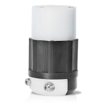 Leviton® 2723 3-Phase Grounding Cable Mount Locking Connector, 250 VAC, 30 A, 3 Poles, 4 Wires, Black/White