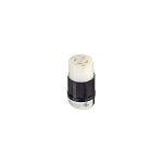 Leviton® 2733 3-Phase Grounding Cable Mount Locking Connector, 480 VAC, 30 A, 3 Poles, 4 Wires, Black/White