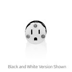Leviton® 5269-PLC Cable Mount Grounding Straight Blade Connector, 125 V AC, 15 A, 2 Poles, 3 Wires, Black/White