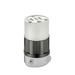 Leviton® 5369-C Cable Mount Grounding Straight Blade Connector, 125 VAC, 20 A, 2 Poles, 3 Wires, Black/White