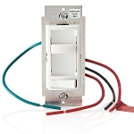 Leviton® Decora® SureSlide® 6674-P0W 3-Way Dimmable Electro-Mechanical Universal Dimmer Switch, 120 VAC, 1 Pole, Standard On/Off Operation, White