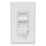 Leviton® Decora® SureSlide® 6674-P0W 3-Way Dimmable Electro-Mechanical Universal Dimmer Switch, 120 VAC, 1 Pole, Standard On/Off Operation, White
