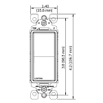 Leviton® Decora Plus™ L5611-2W LED Illuminated AC Quiet Switch, 120/277 V AC, 15 A, 1/2 hp at 120 V, 2 hp at 240 to 277 V Power Rating