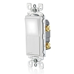Leviton® Decora Plus™ L5611-2W LED Illuminated AC Quiet Switch, 120/277 V AC, 15 A, 1/2 hp at 120 V, 2 hp at 240 to 277 V Power Rating