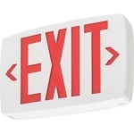 Lithonia Lighting® QUANTUM® LQM S W 3 R 120/277 M6 Dual Voltage Single Face Stencil Face Emergency Exit Sign, LED Lamp, 0.62/0.69 W Fixture, 120/277 V AC, EXIT Legend