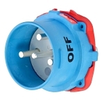 MELTRIC DECONTACTOR™ 33-98043 DS100 Switch Rated Male Inlet With Ground, 255/277/440/480 V AC, 100 A, 3 Poles, 4 Wires, Blue