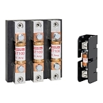 Mersen 60308T Open Style Fuse Block, 600 VAC/VDC, 30 A, Class: T, 14 to 2 AWG Wire, 3 Poles