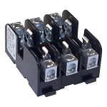 Mersen 60308T Open Style Fuse Block, 600 VAC/VDC, 30 A, Class: T, 14 to 2 AWG Wire, 3 Poles