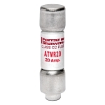 Mersen Amp-Trap® ATMR20 ATMR Fast Acting Fuse, 20 A, 600 V AC/DC, 200/100 kA Interrupt, CC Class, Cylindrical Body