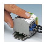 Phoenix Contact 0790433 1-Circuit 2-Wire Single Tier Universal Feed-Through Terminal Block, 800 V AC, 41 A, 26 to 10 AWG Wire, DIN Rail Mount
