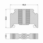 Phoenix Contact 0800886 D_MBK/E BU End Clamp, For Use With DIN Rail Terminal Block, 0.4 to 0.5 N-m Tightening Torque, Polyamide, Gray