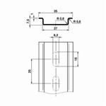 Phoenix Contact 0801733 NS35 DIN Rail, 2000 mm L x 35 mm W x 7.5 mm H, Steel