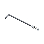 RAB ABK4-11 Anchor Bolt Kit With Hardware, For Use With PS4-11-15D2, PS4-11-20WT, PS4-11-20D2 and PS4-11-25WT 4 in Square 7 ga Steel Pole, Steel, Gray