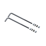 RAB ABK4-11 Anchor Bolt Kit With Hardware, For Use With PS4-11-15D2, PS4-11-20WT, PS4-11-20D2 and PS4-11-25WT 4 in Square 7 ga Steel Pole, Steel, Gray