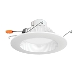 RAB DLED6R11YY 6 in Round Standard Retrofit Downlight, LED Lamp, 11 W Fixture, 120 VAC, Die Cast Aluminum Housing