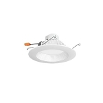 RAB DLED6R11YY 6 in Round Standard Retrofit Downlight, LED Lamp, 11 W Fixture, 120 VAC, Die Cast Aluminum Housing