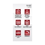 SATCO® S11237 T4 Lamp, 5 W, G9 Lamp Base, T4 Shape, 500 Lumens