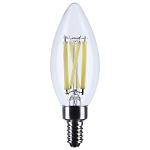 SATCO® S11345 Candle Decorative Light, 8 W, 75 W Incandescent Equivalent, E12 Lamp, C11 Shape, 760 Lumens