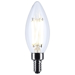 SATCO® S11345 Candle Decorative Light, 8 W, 75 W Incandescent Equivalent, E12 Lamp, C11 Shape, 760 Lumens