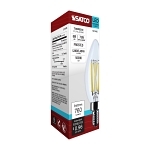 SATCO® S11345 Candle Decorative Light, 8 W, 75 W Incandescent Equivalent, E12 Lamp, C11 Shape, 760 Lumens