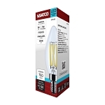 SATCO® S11345 Candle Decorative Light, 8 W, 75 W Incandescent Equivalent, E12 Lamp, C11 Shape, 760 Lumens