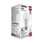 SATCO® S11791 Type A Lamp, 8.8 W, 60 W Incandescent Equivalent, E26 Medium Lamp Base, A19 Shape, 800 Lumens