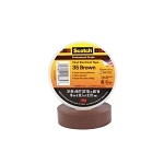 Scotch® 7000031580 Color Coding Tape, 66 ft L x 3/4 in W, 7 mil THK, PVC, Rubber Adhesive, Brown