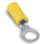 Sta-Kon® 10RC-10 RC Series Insulated Ring Terminal, 12 to 10 AWG Conductor, 1.06 in L, Brazed Seam Barrel, Copper, Yellow