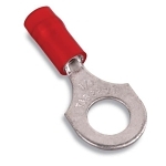 Sta-Kon® 14RB-6F RB Series Insulated Fork Terminal, 18 to 14 AWG Conductor, 0.97 in L, Brazed Seam/Serrated Barrel, Copper, Blue