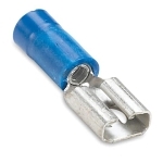 Sta-Kon® 14RB-250F Female Disconnect, 16 to 14 AWG Conductor, 0.25 in W x 0.032 in THK Tab, Brazed Seam Barrel, Brass, Blue, Insulated