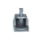 Steel City® 502 Beam Clamp, 3/8-16 Rod, 1 in THK Flange, 1300 lb Load, Malleable Iron, Electroplated