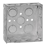 Steel City® 521511234EW Outlet Box, Steel, 21 cu-in Capacity, (1) Outlets, (17) Knockouts, 4 in H x 4 in W x 1-1/2 in D