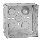 Steel City® 521711234E Welded Style Outlet Box, Steel, 30.3 cu-in Capacity, (1) Outlets, (13) Knockouts, 4 in H x 4 in W x 2-1/8 in D
