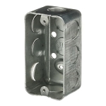 Steel City® 58361-1/2 Drawn Style Utility Box, Steel, 13 cu-in Capacity, 1 Gangs, 1 Outlets, 10 Knockouts