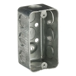 Steel City® 58361-1/2 Drawn Style Utility Box, Steel, 13 cu-in Capacity, 1 Gangs, 1 Outlets, 10 Knockouts