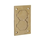 Steel City® MopTite™ P-64-DS Cover Plate With Duplex Lift Lid, 4-1/2 in L x 3 in W, Brass