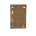 Steel City® MopTite™ P-64-DS Cover Plate With Duplex Lift Lid, 4-1/2 in L x 3 in W, Brass