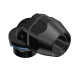 T&B® Plastic Bullet® LT9100P Flexible Conduit Connector, 1 in Trade, 90 deg, Thermoplastic