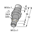 Turck NI15U-EM18WD-AP6X-H1141 Inductive Sensor, PNP Output, 1NO Contact, 10/30 V DC