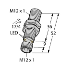 Turck BI4U-M12-AP6X-H1141 Inductive Sensor, 10/30 V DC, PNP Output, 1NO