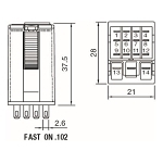 Turck C9-A41X/024VDC Miniature Control Relay, 5 A, 4 Form C 4PDT Contact, 24 VDC V Coil