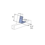 Unistrut® P2106-EG Inside Channel Angular Fitting, 2 Holes, 1-5/8 in W, 75 deg Bend, HRPO Steel